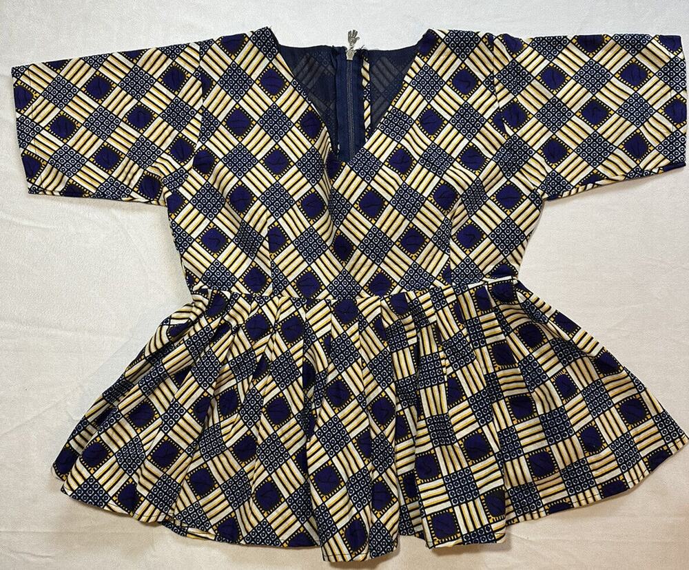 Homemade Zip Flare Blouse Women Small